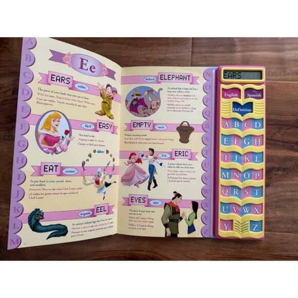 Disney Princess Talking Dictionary Play-a-Sound English & Spanish 400 Word Book - Picture 7 of 12